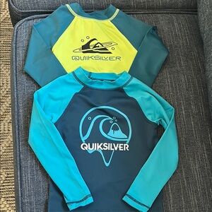 Quiksilver Kids Swim Rashguards - Blue and Yellow